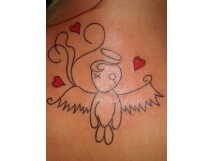 Tatouage ange nuque