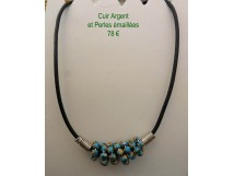 Ras cou argent et perles  965