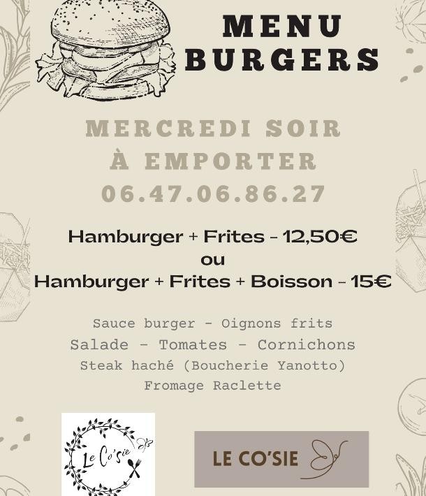 Le mercredi au Co sie c est Burgers Maison !