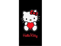 Drap de bain hello kitty coeur  75 x150