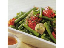 Salade de Haricots verts, Tomates confites, Artichauts