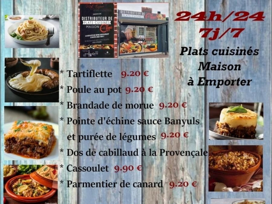 Distributeurs plats cuisinés 24/24  7j/7