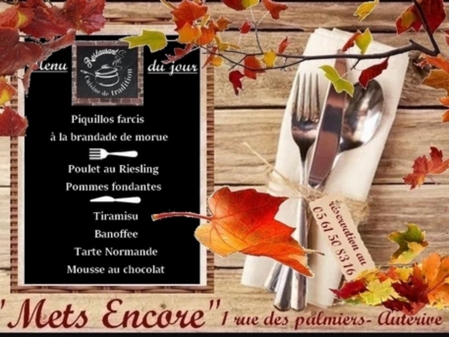 Au Menu du Jour ce Vendredi 22  Novembre