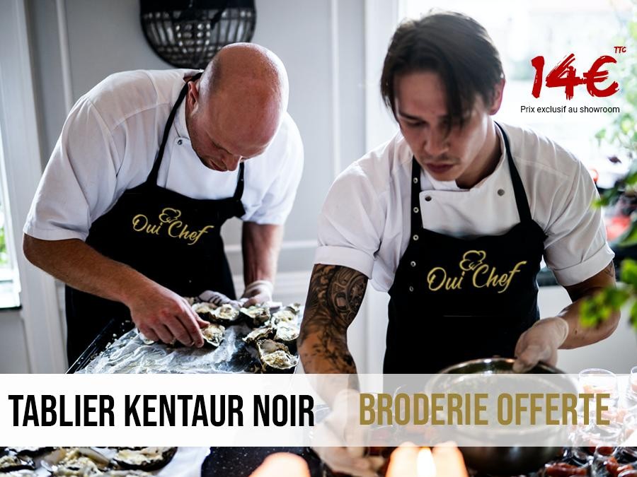 Tablier Kentaur noir - Broderie offerte